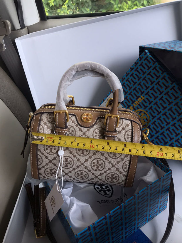 Tory Burch Small Canvas Signature Crossbody with Strap