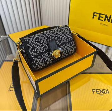 Fendi X Versace Crystal Baguette Shoulder Bag