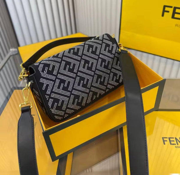 Fendi X Versace Crystal Baguette Shoulder Bag