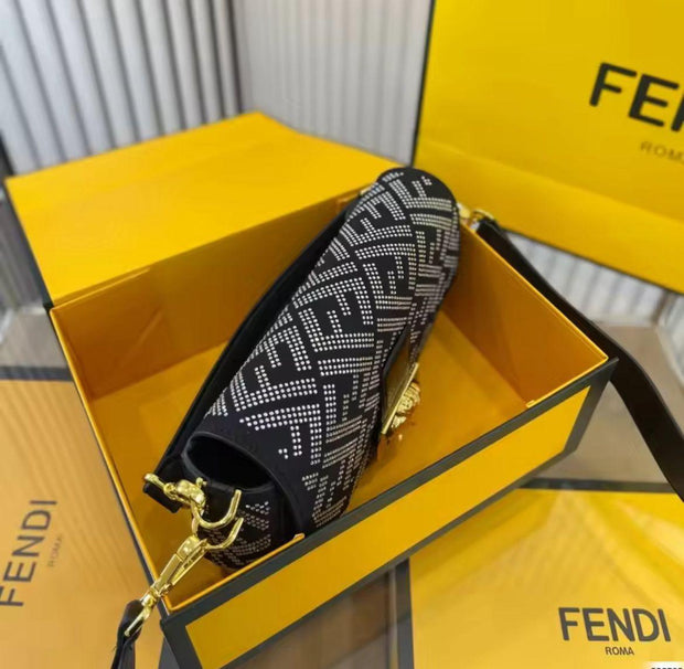 Fendi X Versace Crystal Baguette Shoulder Bag