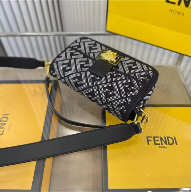 Fendi X Versace Crystal Baguette Shoulder Bag
