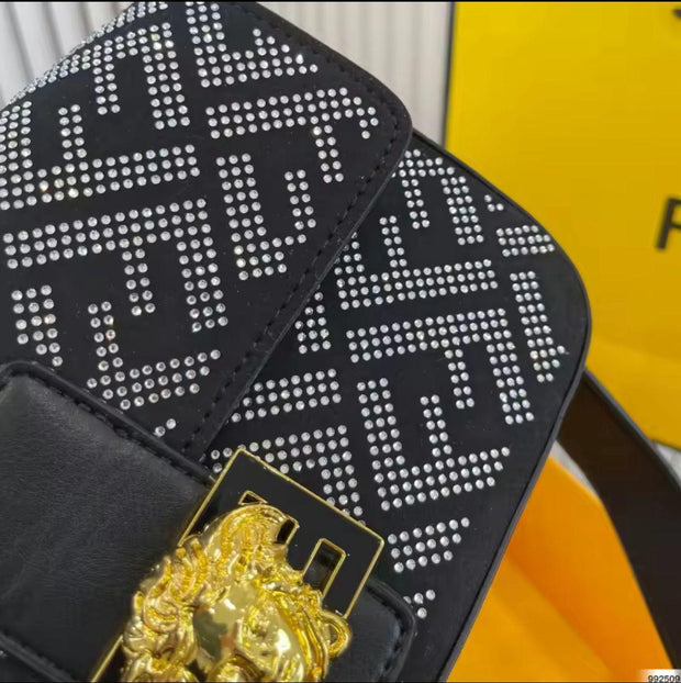 Fendi X Versace Crystal Baguette Shoulder Bag