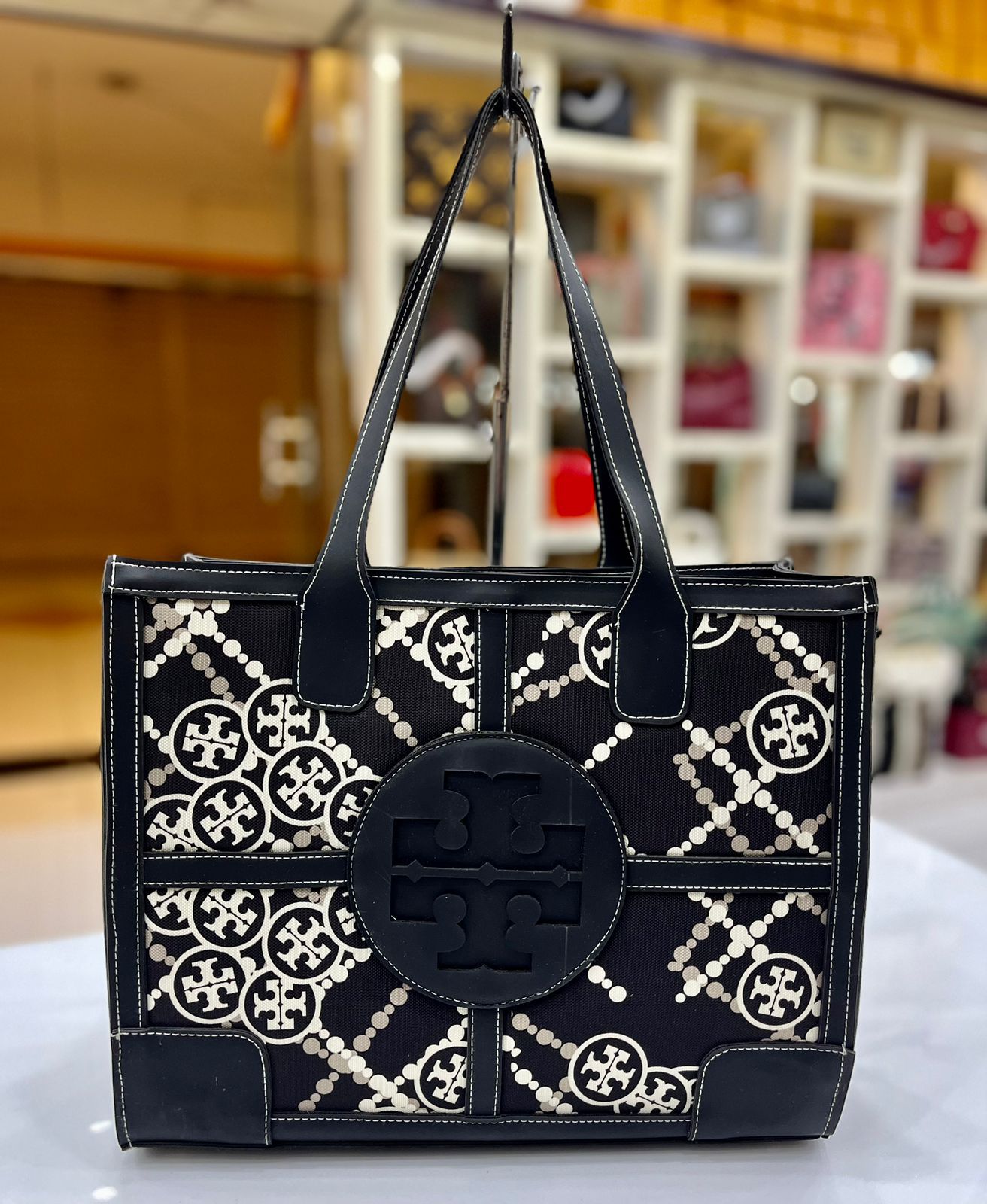 Chevron Leather MM Tote