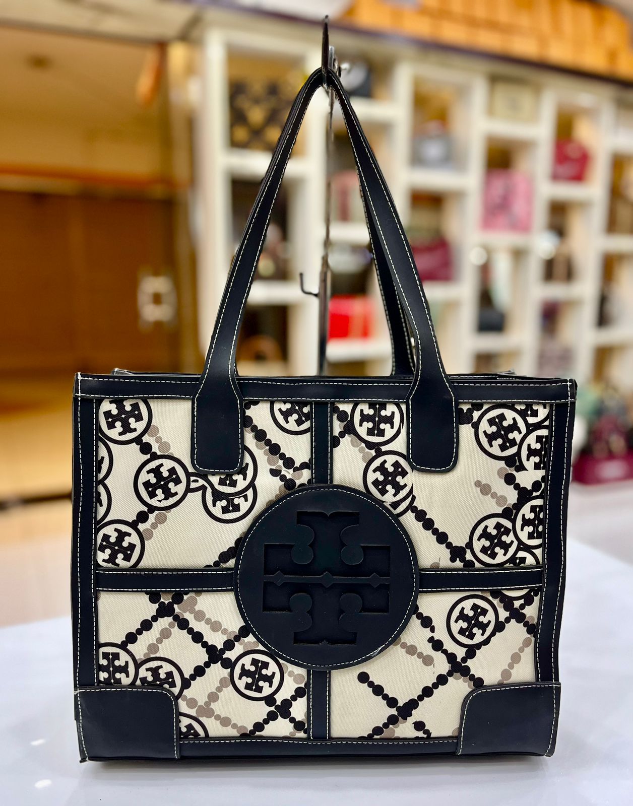 Chevron Leather MM Tote