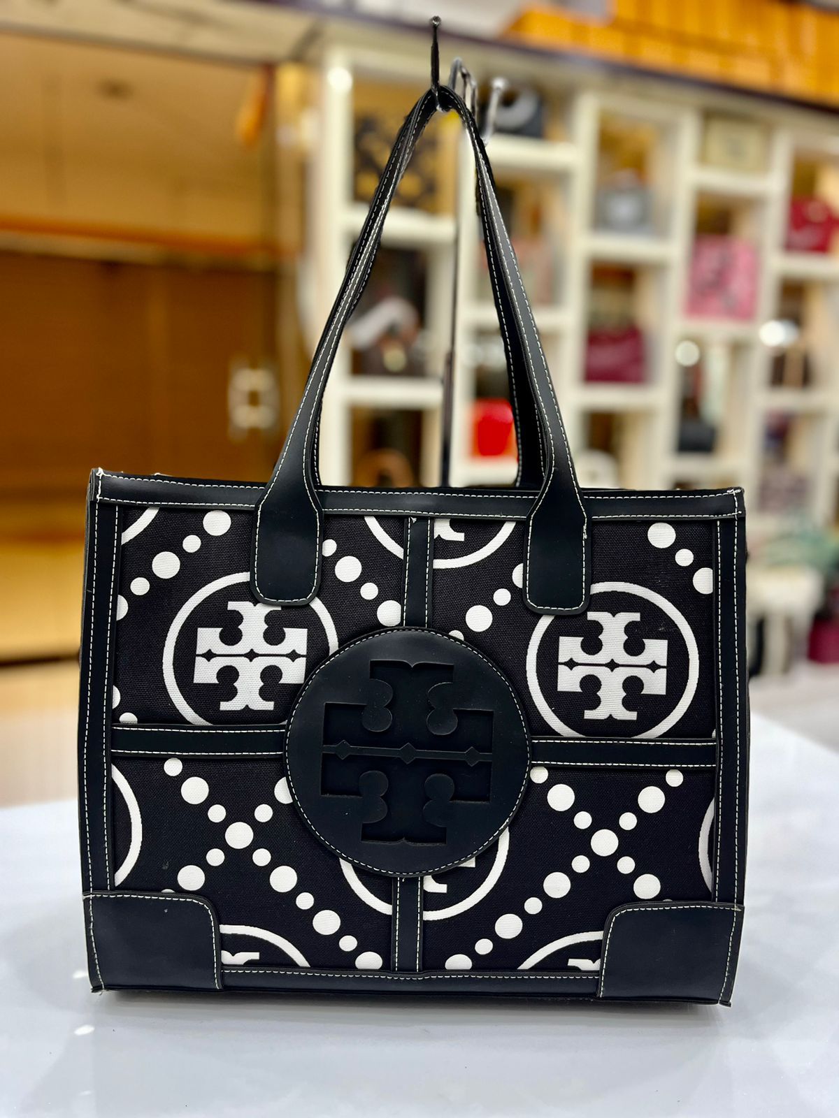 Chevron Leather MM Tote