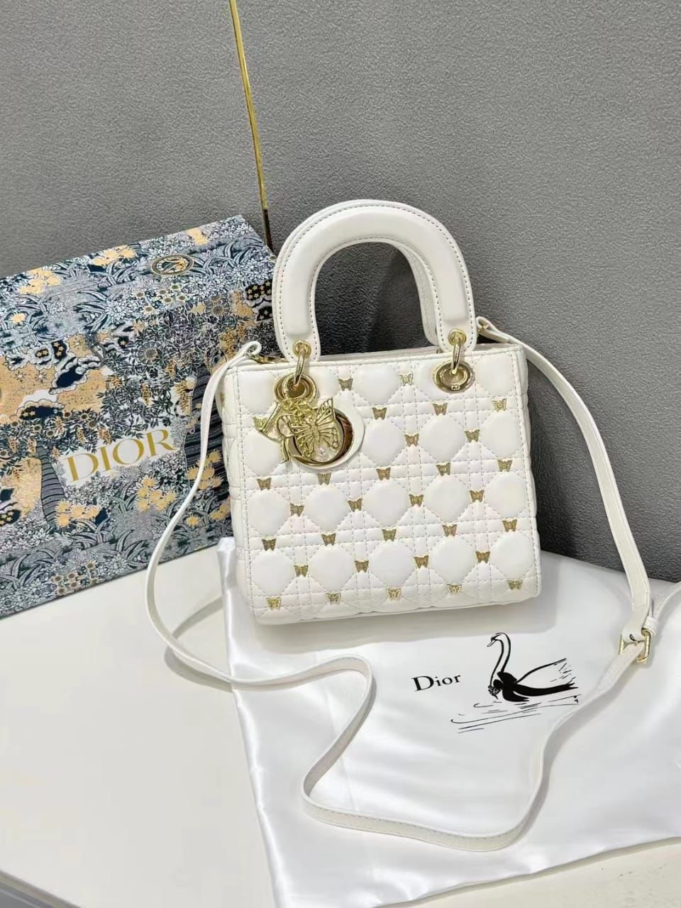 Mini Lady Dior with Gold Charms