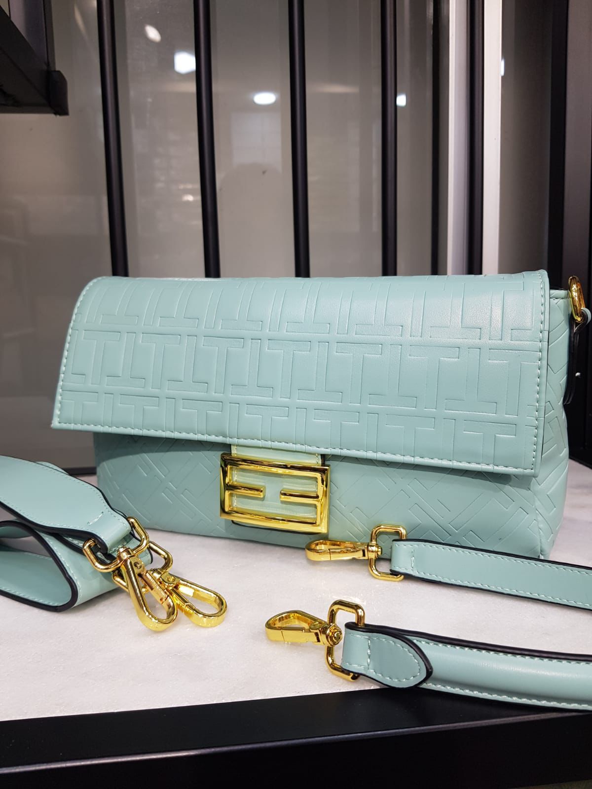 Fendi Embossed FF Baguette