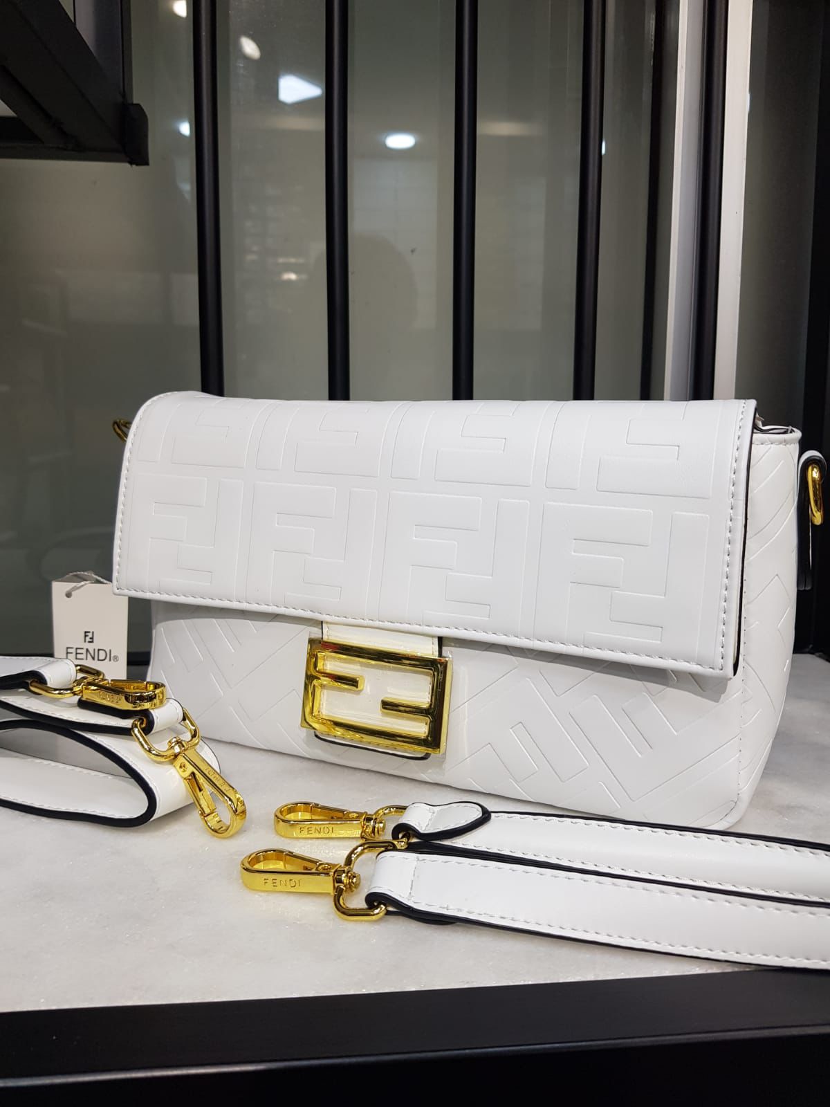 Fendi Embossed FF Baguette