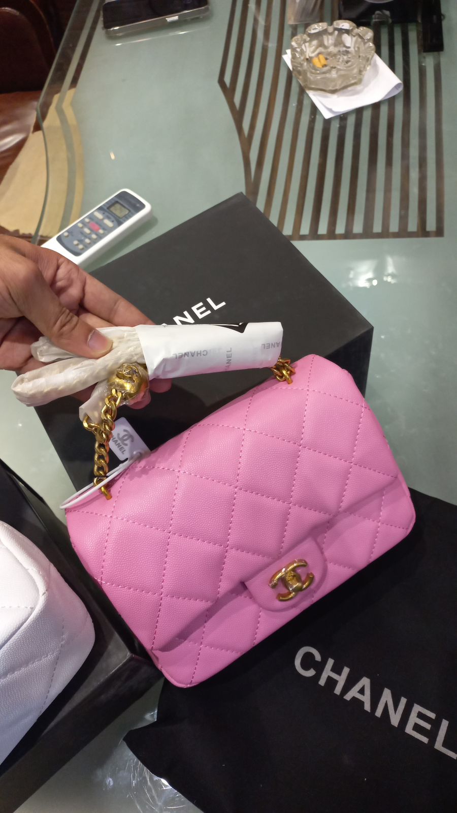 CHANEL Sweetheart Caviar Mini Flap