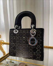 Cannage Crystal Satin Lady Bag