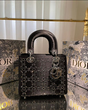Cannage Crystal Satin Lady Bag