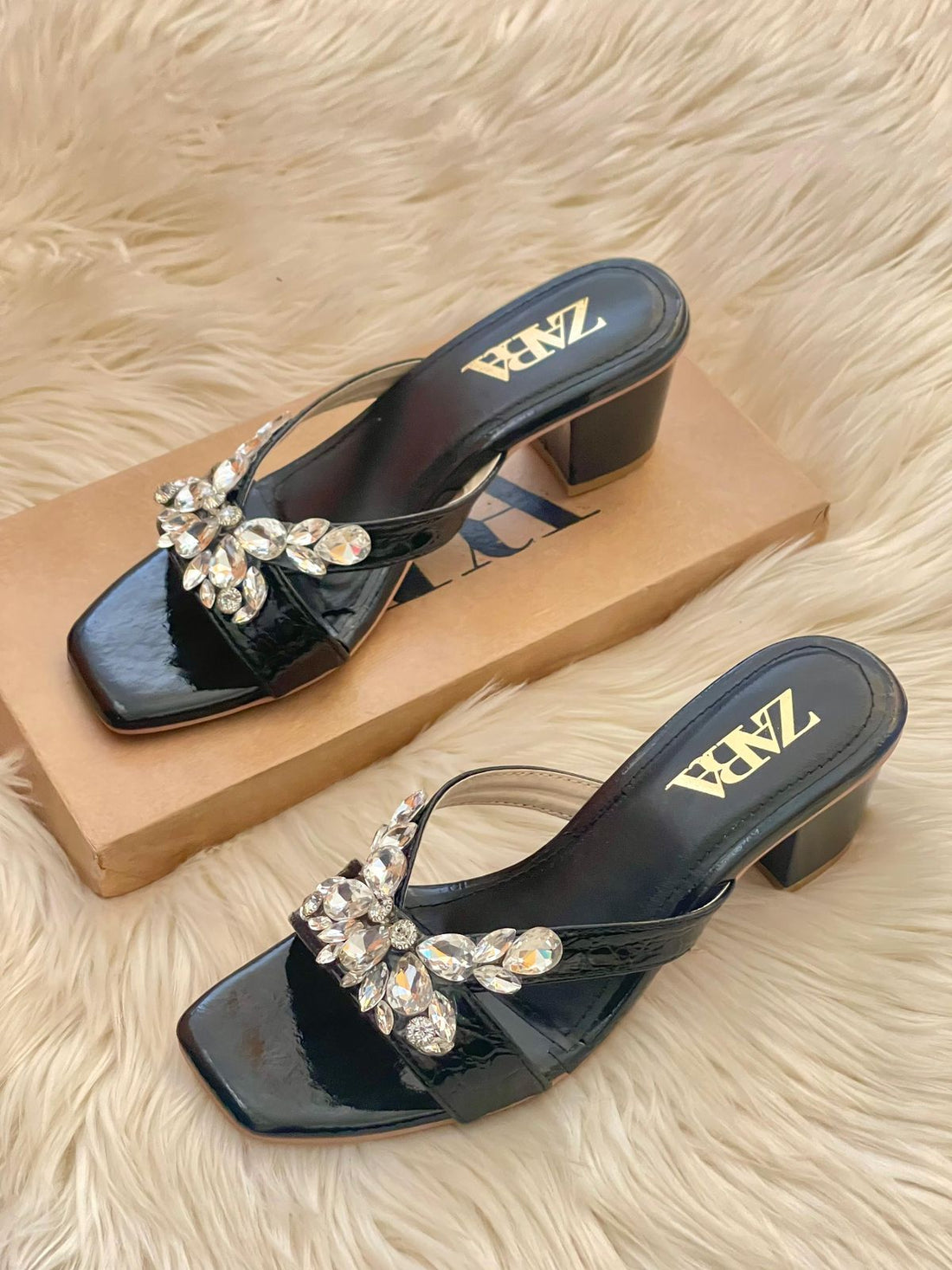 Zara Block-Heeled Sandals