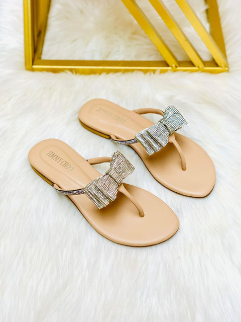 Jimmy Choo Tie Bow Flat Slippers