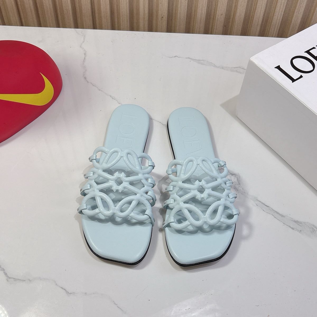 Loewe Petal Anagram Slide Sandals