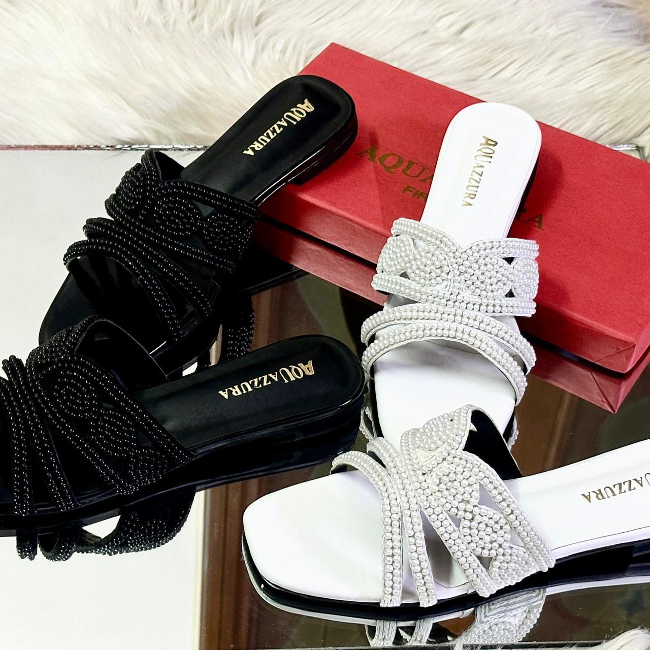 Aquazura Flat Logue Slippers